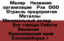 Маляр › Название организации ­ Рза, ООО › Отрасль предприятия ­ Металлы › Минимальный оклад ­ 40 000 - Все города Работа » Вакансии   . Красноярский край,Сосновоборск г.